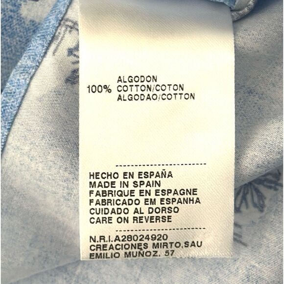 Mirto Spain Button Down Shirt Blue Cotton Nautical Print Size Men’s XXL NWOT - Picture 14 of 15